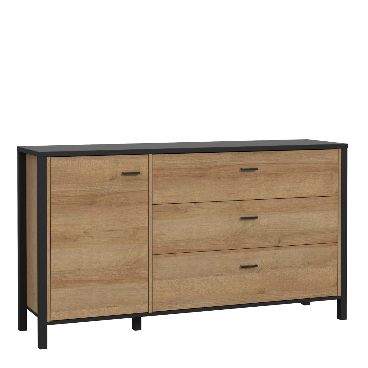 High Rock Sideboard in Matt Black and Riviera Oak